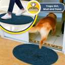 Muddy Mat® Shown on TV Super Absorbent Microfiber Dog Door Mat for Muddy Paws, Non-Slip Washable Pet Rug, Quick Dry Chenille Entryway Carpet, Machine Washable Mat, Atlantic Green Oval 5ft x 7ft