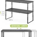 RUILALIFE Expandable Cabinet Organizer Shelf With Adjustable Height, Stackable Kitchen Countertop Organizer Rack, Adjustable Shelf Riser For Kitchen Counter, Pantry, Cupboard, Desk, Tabletop