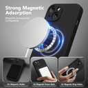 Magnetic for iPhone 15 Plus Case, Compatible with MagSafe, [Full Camera Protection][Screen Protector] Silicone Shockproof Protective Phone Case for iPhone 15 Plus 6.7", Black
