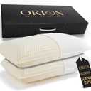 ORION Talalay Latex King Pillows 2 Pack - 100% Natural Latex Foam with L-Shaped Easy-Open Cover, Organic Cotton Protector & Lavender Aroma Bag - No Vacuum Packing  33.46 x 15.75 x 5.91 in