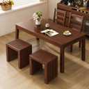 APRTAT Bamboo Dining Bench 17 Inch Indoor Wooden Shoe Benches for Entryway (Red Brown, 18 Inch, Pattern A)