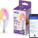 WiZ Connected 40W B12 Smart Candle-shape, E12 base, Full Color, Dimmable, 1-Pack, Indoor, Connect to Wi-Fi, Control Voice or App + Activate with Motion, Matter Compatible