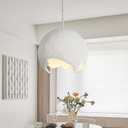 Modern Pendant Lights Kitchen Island, 11.4in Wabi Sabi Pendant Light Fixtures, White Pendant Lighting for Kitchen Island Hallway Restaurant Coffee Shop E26 Base