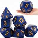 Arrowbash 6 Pcs Jumbo Polyhedra Dice 3.94 Inch Jumbo Foam Polyhedral Dice 6 Set 4, 6, 8, 10, 12 Sides Gifts for Games Teach Numbers Addition Subtraction Probability Learning(Starry Sky Blue)