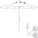 9ft Market Patio Umbrella Replacement Canopy, UV Protective, Fade Resistant, Vented Design for Outdoor Use (Black White Stripe)