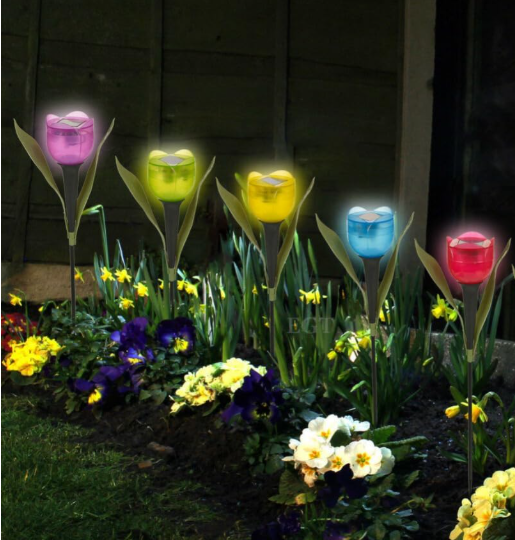 5 x Bytech 5-Pack Solar Powered Tulip Stake