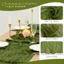 12 Pack Cheesecloth Table Runner 35 x 120 inch Long Boho Cheese Cloth Gauze Table Runners Semi Sheer Table Runner for Wedding Decor, Bridal Shower, Birthday Party (Olive Green)