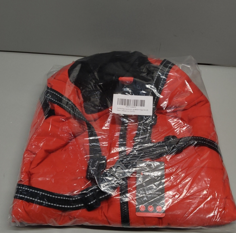 Furmate Dog Winter Coat with Hurns Built in, Dog Winter Jacket for Small, Medium, and Large Dogs, Water-Resistant, Windproof - Red - 4XL