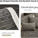 Fun Fuzzy Couch Covers for Sofa,Simple Striped Chenille Anti-Scratch Couch Cover,Chenille Sofa Covers Washable for Sectional Sofa,Dark gray-43"x82"