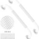 2 Pack 20 Inch White Shower Grab Bar with Anti-Slip Knurled Grip