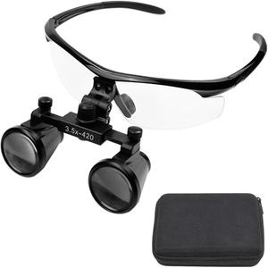 Dental Surgical Loupe Binocular Magnifier Magnification 3.5 X Working Distance 280-380mm Burgundy Sport FramePure Black Version
