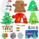 Max Fun 302PCS Christmas Crafts Tree Foam Shapes Stickers Set Craft Kits, Xmas Tree Hat Snowman Christmas Decorations for Kids Crafts Party Favors Supplies