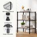 DUMOS 3-Tier Metal Wire Storage Shelves, Adjustable Standing Storage Rack Shelf, Heavy Duty Steel Shelving Unit Organizers for Kitchen Bathroom Pantry Garage, 23.3" W×13.4" D×30" H, Black