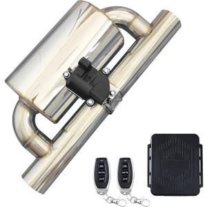 3 Inch Electric Valved Muffler Exhaust Cutout with Muffler Cat Back Exhaust System Kit