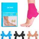 OK TAPE Precut Kinesiology Ankle Tape, 10 Pcs, Pain Relief, Prevent Ankle Sprain, Provide Support for Ankle Ligament, Elastic Athletic Tape, Breathable K Tape for Daily use - Pink