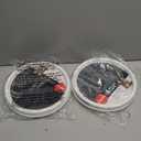 Copco 9 Inch Non Skid Pantry Cabinet Lazy Susan Turntable, Set of 2, Spinning Organizer for Kitchen, Countertop, or Bathroom, White and Gray