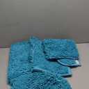 Bathroom Rugs Sets 4 Piece, Extra Soft Absorbent Chenille Bath Rugs, Non Slip Rubber Backing Machine Washable Quick Dry Bath Mats for Bathroom Floor, Tub, Shower, Home Decor Accessories, Teal Blue (16"x24"+20"x32"+U20"x20"+Cover18"x19")