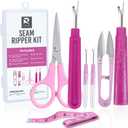 Seam Ripper Kit 7 Pcs - 1 Large, 1 Ergonomic, 2 Small Seam Rippers, Thread Cutter, Scissor, Measuring Tape - Sewing Accessories for Notions Quilting Crafts