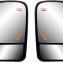 Pair Right and Left Side Door Towing Mirror Power and Heated with Signal Light on Glass Textured Back Cover For Chevy Silverado Sierra 1500 2500 3500HD from 2007 to 2013