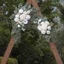Faux Arch Flower Swag Set of 2 for Wedding Welcome Signs Floral Swag Wedding Reception Ceremony Signs Decor (White)