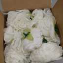 50 Pcs Artificial Flowers, 3.2 Inches Silk Rose Head Flowers Fake No Stem for Wedding Bridal Bouquet Home Floral Decor DIY Centerpieces Arrangements Party Tables Decorations(White)