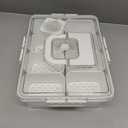 Chilled Snackle Box Container with Ice Pack, Charcoolerie Chilled Portable Serving Tray with Lid and Handle 8 Compartment Snack Container for Charcuterie Snack Road Trip Picnic Keep Fresh