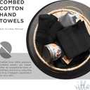 100% Cotton Hand Towel Set of 2, (16 x 28 inches) Sustainable, Soft, Highly Absorbent, Quick Drying, Combed Cotton Hand Towels Pack of 2 Ideal for Hotels, Spa, Bathroom, Dorm, Black, Hand Towel - Pack of 02