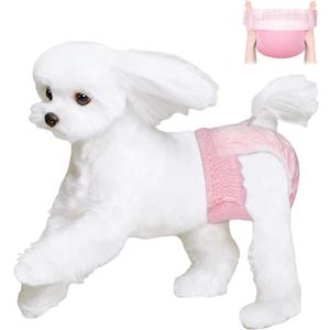 Ambreview Disposable Dog Diapers Female, Just Pull It Up, Doggie Diapers for Female Dogs, Strong Absorbency | Leak Proof, for Dogs in Heat | Elderly | Disabled, M 30 PCS