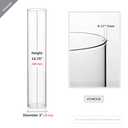 WGVI Hurricane Candle Holder Sleeve, Wide 3", Height 16", Clear Glass Cylinder Candleholder, Chimney Tube, Open Ended Candle Shade, 1 Piece