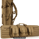 VEVOR 36 inch Tactical Double Firearm Bag, 36-Inch Double Rifle Bag, Tactical Soft Case with Lockable Zipper, Portable Handle & Shoulder Strap, 3 Large Storage Pockets for Two 34" Rifles & 2 Pistols, Brown