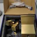 gotonovo Waterfall 8 inch Widespread Bathroom Faucet Set Bathroom Sink Faucet 3 Hole 2 Handle Vanity Lavatory Deck Mount with Pop Up Drain and Water Supply Lines Square Body Brushed Gold