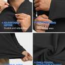 GEMYSE Men's Quarter Zip Pullover Long Sleeve Running Shirt 1/4 Zip Quick Dry Athletic Workout Shirts (Black, XXL)