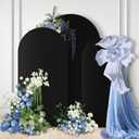 GOJAWAY 6FT/6.6FT/7.2FT Black Wedding Arch Cover Set of 3, Spandex Fitted Wedding Arch Stand Covers for Round Top Chiara Arch Background Stands Cover for Birthday Party Ceremony Banquet Decor