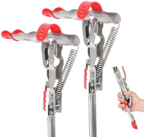 Automatic Spring Fishing Rod Holde, Stainless Steel Folding Rod Stand Ground Support Brackets Have Two Springs, Sensitivity is Adjustable and Works on Bull Sized Bluegill and UP