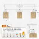 BoostArea 3 Light Track Lighting Kit, 3 Way White Ceiling Spot Lighting with Handwoven Hemp Rope Lampshade, Flexibly Rotatable Light Head for Kitchen, Living Room, Bedroom, Bulb Not Included
