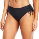 Daci Women Mid Waist Bikini Bottoms - Full Coverage Swim Bathing Suit Bottom Side Tied Swimsuit Bottoms (Small, Black)