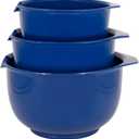 GLAD Mixing Bowls with Pour Spout, Set of 3 Nesting Design Saves Space Non-Slip, BPA Free, Dishwasher Safe Plastic Kitchen Cooking and Baking Supplies, Blue