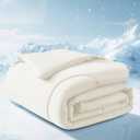 Cooling Comforter Twin/Twin XL Size, All Season Blanket for Hot Sleepers, Lightweight Comforter for Night Sweats, Double-Sided Cooling Bedding for Bed, Sofa, Office, Camping (Beige,68"*80")