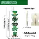 St. Patrick's Day Door Sign Happy Saint Patricks Day Wooden Decorations Welcome Hanging Signs Shamrock Home Wall Decor for Farmhouse Porch Front Door Outdoor