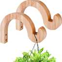 FGSAEOR Arc-Shaped Wooden Plant Hanger Indoor, 7-Inch Hanging Plant Brackets, Wall Mount Hooks for Outdoor Hanging Bird Feeders, Flower Baskets Pots, Wind Chimes, Lanterns