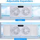 BEYOND BREEZE Twin Window Fan with Reversible Airflow, 9-Inch Window Fan with Timer, Remote Control and 3 Speeds, Expandable Window Exhaust Fans for Home Bedroom