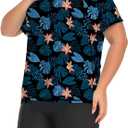 Inno Women's Plus Size 2 Piece Rash Guard Swimsuits Short Sleeve with Boyshorts UPF 50+ Surfing Swimwear, 3XL