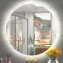 36 Inch Frameless Round LED Bathroom Mirror with Lights, 3 Color Temperatures (3000K/4500K/6000K), Anti-Fog, Dimmable Backlit, Round Vanity Mirror with Lights Wall Mounted