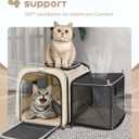MIDOG Cat Carrier Soft for Small to Medium-Sized Cats,Up to 15 Lbs, TSA Airline Approved Soft Sided Pet Carrier,Collapsible Travel Cat Bag(Beige, 17"L x 11"W x 11"H)