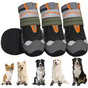 SlowTon Dog Shoes for  Dogs - Breathable Dog Boots for Summer Hot Pavement, Paw Protector for Outdoor Walking Winter Snow, Anti-Slip Rubber Dog Booties for Hardwood Floor (B, 2) #1 (Width 1.6 inch) for 14-23 lbs