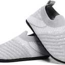 ditont Toddler Slippers Non-Slip Lightweight Comfortable Kids Indoor Grip House Home Shoes for Boys Girl (10.5-11.5 Little Kid, Grey20003)