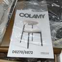 COLAMY Wooden Dining Chairs Set of 4, Modern Fabric Upholstered Kitchen Side Chairs, Farmhouse Dining Room Chair with Foot Pegs, Beige