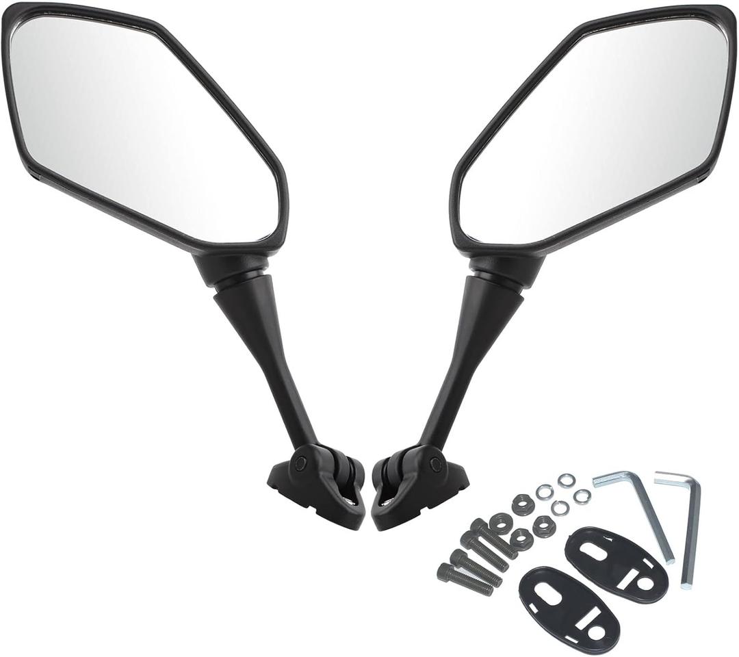 Mokuo Motorcycle Rear View Mirrors Compatible with CBR 600 F4 F4I CBR600RR CBR1000RR CBR300R CBR500R CBR900 CBR919 CBR929 CBR954 VTR1000 GT125R GT250R GT650R GT650S Convex Mirrors Black