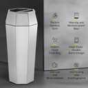 Dyna-Living Commercial Trash Can Large Garbage Can with Lid, Open-top Tall Stainless Steel Trash Bin Industrial Garbage Container for Patio Lobby, Silver