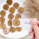 UNIQOOO Wax Seal Stickers - Babys Breath Wedding Invitation Envelope Seal Stickers, Botanical 50 Pcs Self- Adhesive Antique Gold Stickers, Perfect for Invitation, Gift Wrapping, Crafts (Antique Gold)
